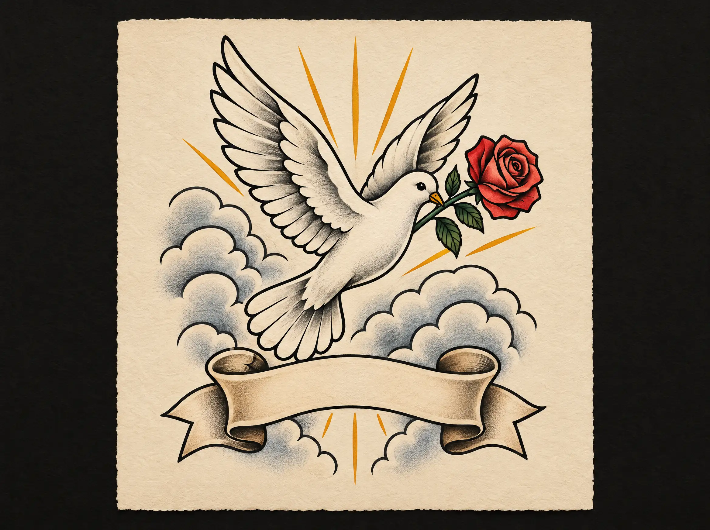 Illustration: memorial tattoos design on paper