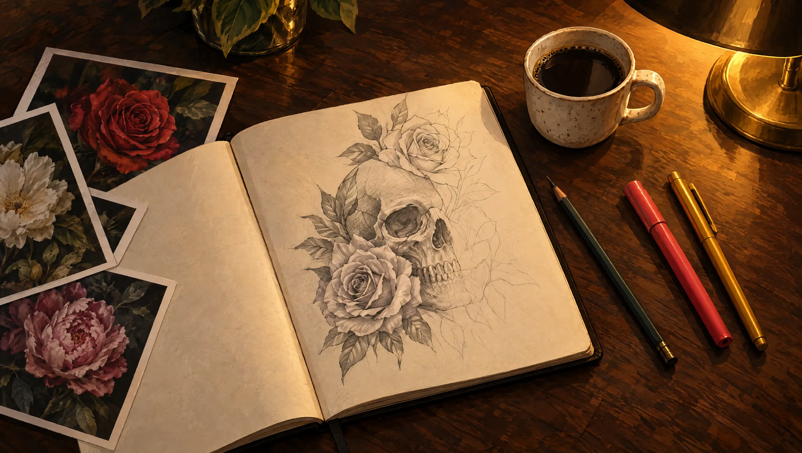 Illustration: custom tattoos design on paper